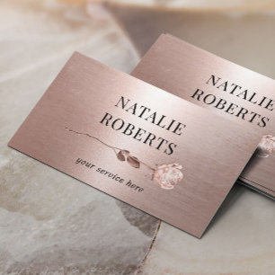 Modern Ro Guld Metallic Ro Flower Salon Spa Visitkort