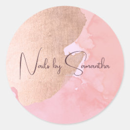 Modern ro guld nagel runt klistermärke