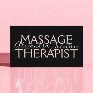 Modern Ro-Guld och svart massageterapi Visitkort
