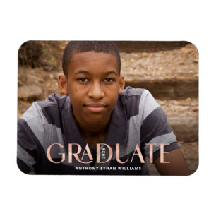 Modern Ro Guld Overlay Photo Grad-meddelande Magnet