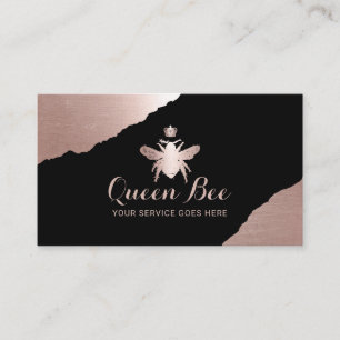 Modern Ro Guld Queen Bee Beauty Salon & Spa Visitkort