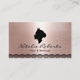 Modern Ro Guld Queen Logotyp Beauty Salon Spa Visitkort