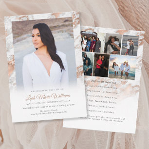 Modern Ro Guld Rosa Marble Memorial Program