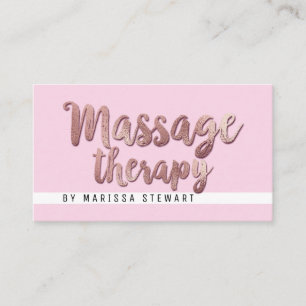 Modern Ro Guld Rosa Simple Massage Therapist Visitkort