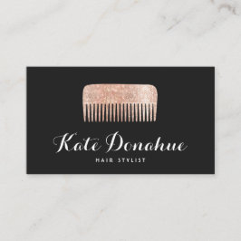 Modern Ro Guld Sequin Comb Hair Stylist Salon Visitkort