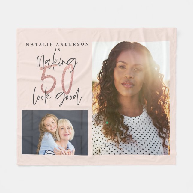 modern ro guld skapar 50 ser bra utFleece Blanket Fleecefilt (Framsidan (Horisontell))