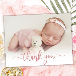 Modern Ro Guld-skript Baby Photo Tack Vykort
