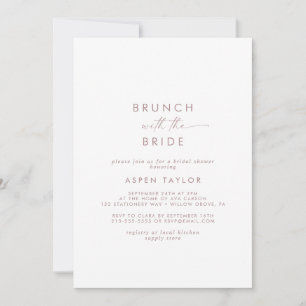 Modern Ro Guld-skript Brunch med briden Inbjudningar