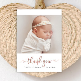 Modern Ro Guld-skript - enkel Baby-foto Tack Kort