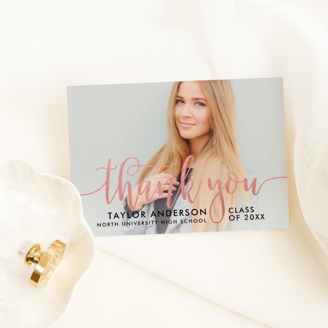 Modern Ro Guld-skript, Studenten-foto Tack Kort (Skapare uppladdad)