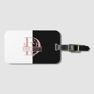 Modern Ro Guld Split Anpassningsbar Monogram A, B, Bagagebricka