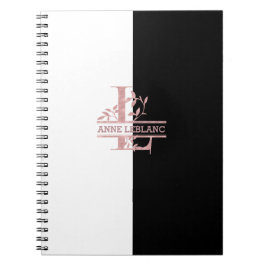 Modern Ro Guld Split Anpassningsbar Monogram L Anteckningsbok