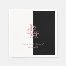 Modern Ro Guld Split Anpassningsbar Monogram L Pappersservett