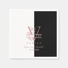 Modern Ro Guld Split Anpassningsbar Monogram V Pappersservett