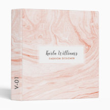 Modern Ro-guld & Vit Marble Swirls