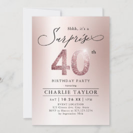 Modern ro guld vuxen överraskning 40 år inbjudningar