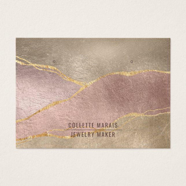 Modern Ro guldblomma Guld Glitter Öarring Visning Visitkort (Framsidan)