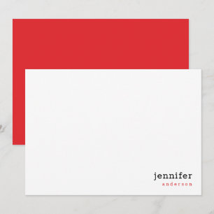 Modern Ro Red Correspondence Professionell Anteckningskort