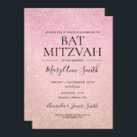 Modern Ro Rosa Bat mitzvah Faux Glitter-färg Inbjudningar<br><div class="desc">Elegant"Bat mitzvah Party"-design med mallen Modern Ro Rosa Faux Glitter Paint-inbjudan. Impress din familj och dina vänner med den här snyggten och klassens design. Lätt att använda och lätt att anpassa.</div>