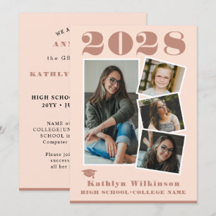 Modern Ro Rosa Script 4 Photo Collage Studenten Meddelande