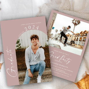 Modern Ro-Studentfest med minimalt  foto Inbjudningar