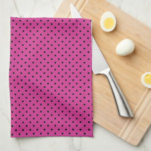 Modern Ro Violet and Black Dots Kökshandduk