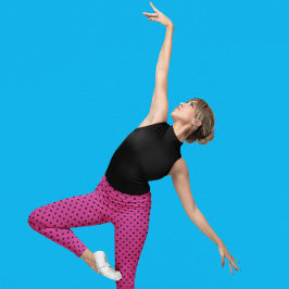 Modern Ro Violet and Black Dots Leggings
