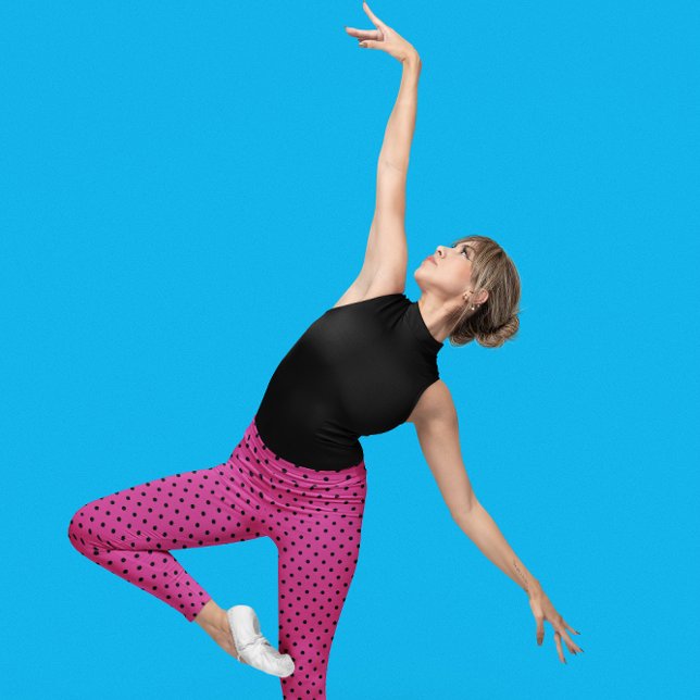 Modern Ro Violet and Black Dots Leggings (Skapare uppladdad)