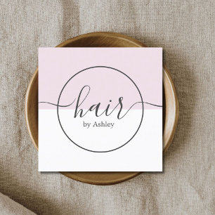 Modern Ro White Circle Hairdresser Fyrkantigt Visitkort