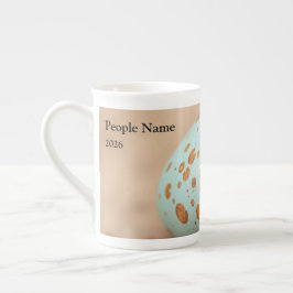 Modern Robin's Egg Speckle Personlig Benporslin Mugg