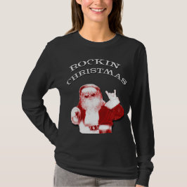 Modern Rockin jul Santa Dam T Shirt