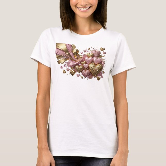 Modern röd ABSTRAKT KONST Konsttryck T Shirt (Framsida)