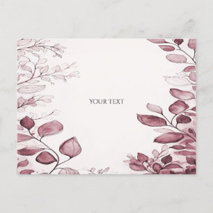 Modern röd blad vykort