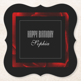 Modern röd Blommigt-dekorfärg Underlägg Papper