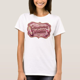 Modern röd CHAMPAGNE ÖNSKAR Grafisk T-shirt