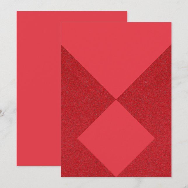 Modern röd diamant platt inbjudan – Anpassningsbar (Fram/baksida)