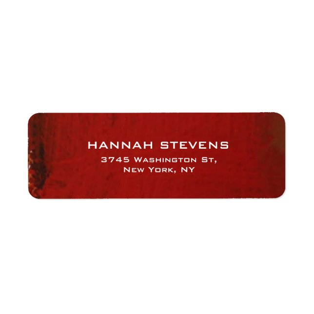 Modern röd Elegant i Mörk, röd bläckfisk Returadress Etikett (Framsidan)