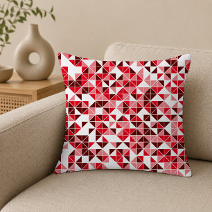 Modern röd geometrisk mönster kastkudde kudde