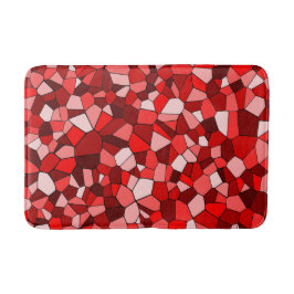 Modern röd geometrisk mosaikmönster badrumsmatta