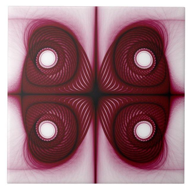 Modern röd geometrisk struktur kakelplatta (Framsidan)