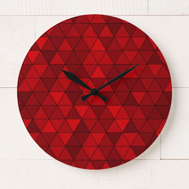 Modern röd geometrisk väggklocka (Skapare uppladdad)