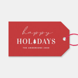 Modern röd Glad jul | Minimalistisk jul Presentetikett