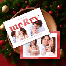 Modern röd ”Glad” typografi Foto Familj