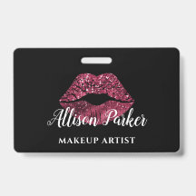 Modern röd glitterläpp Makeup Artist
