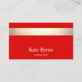 Modern röd Guld med fetstil Visitkort