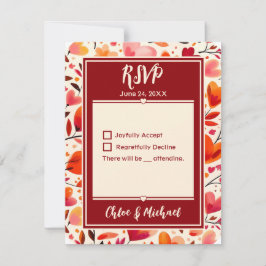 Modern röd, hörnfilt Bloom OSA Kort