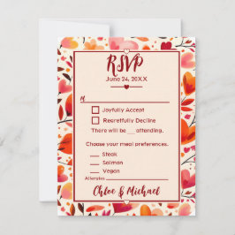 Modern röd, hörnfilt Bloom OSA Kort