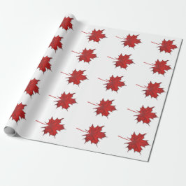 Modern röd höstlöv Thanksgiving Presentpapper