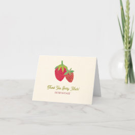 Modern röd jordgubbshand i mitten av århundradet tack kort