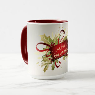 Modern röd jul Helgdag Mugg